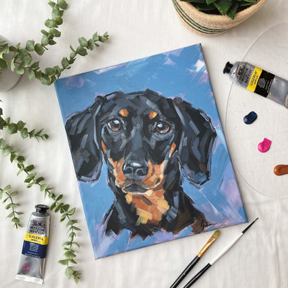 Original Dachshund Painting - Bailey