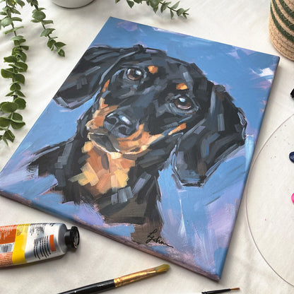 Original Dachshund Painting - Bailey