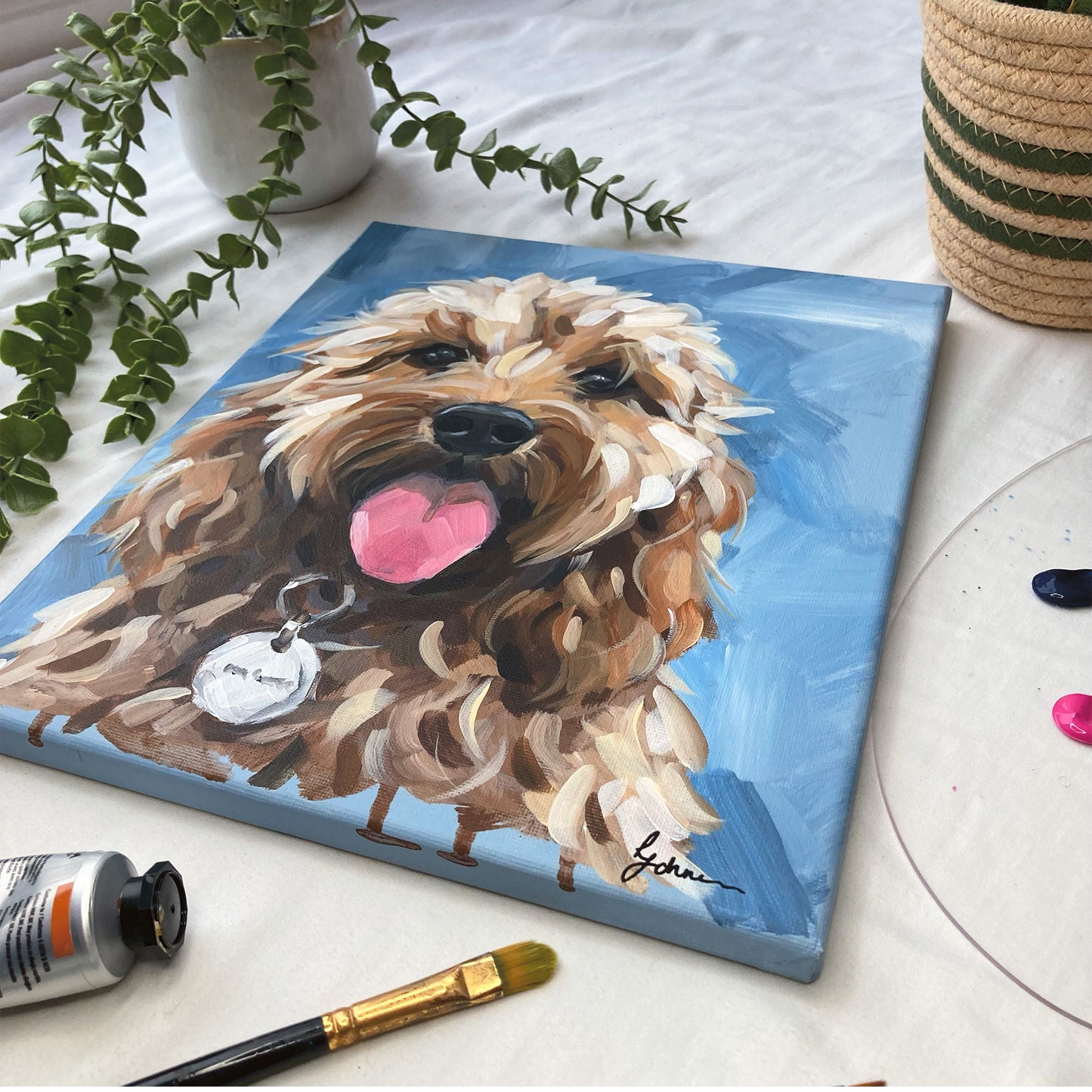 Original Cockapoo Painting - Billy