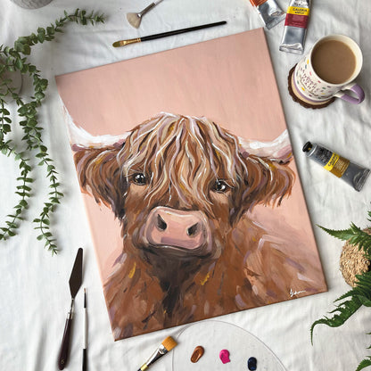 Original Highland Cow Painting - Dotty