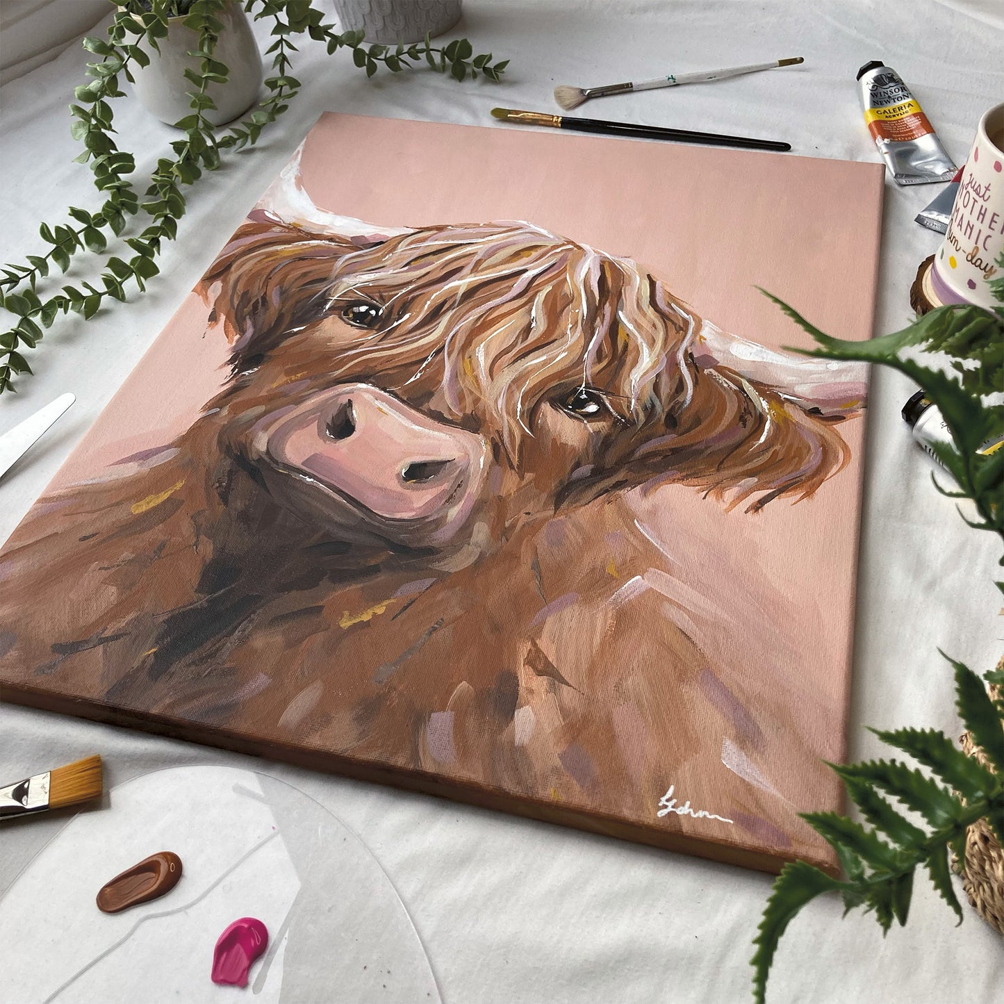 Original Highland Cow Painting - Dotty