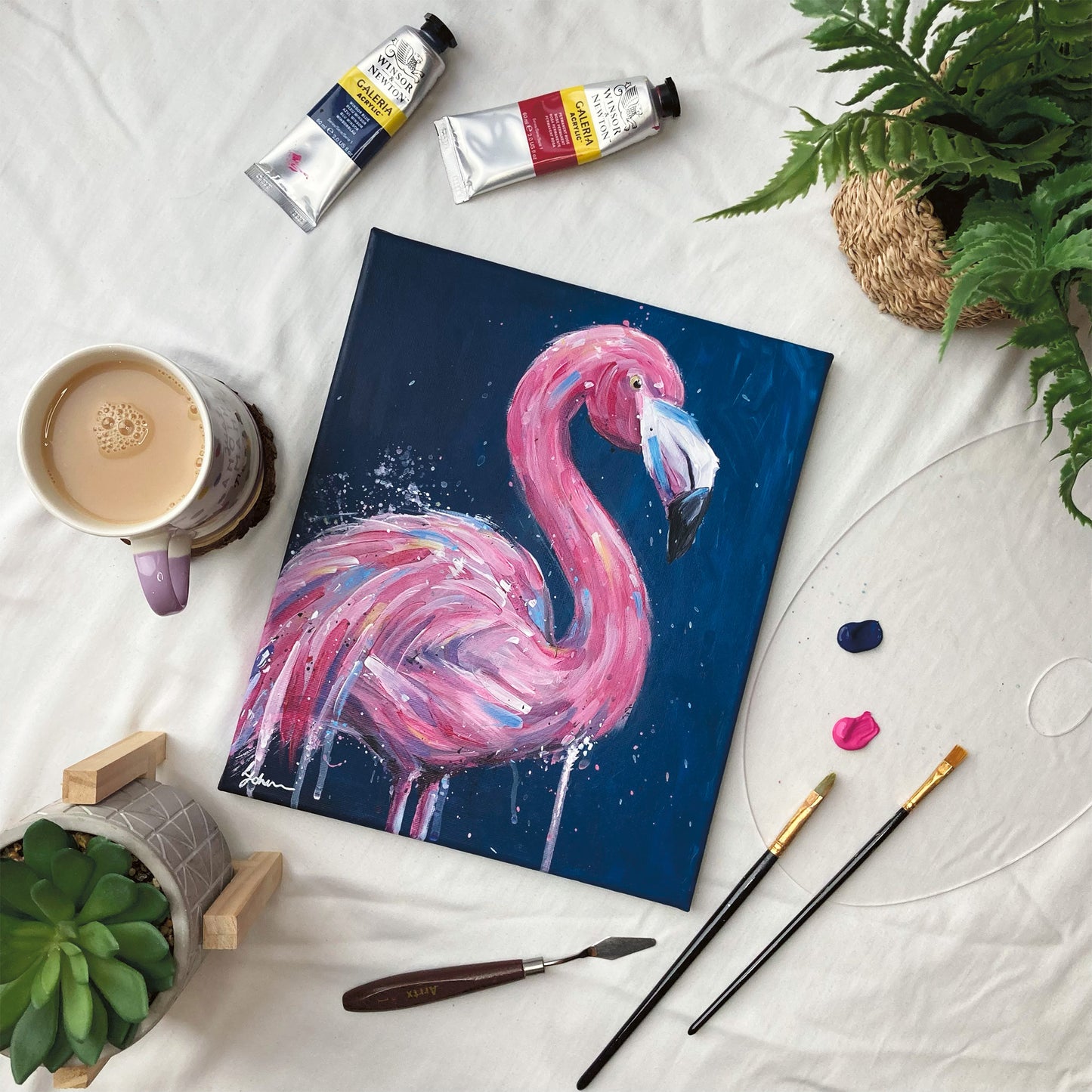 Original Flamingo Painting - Florence