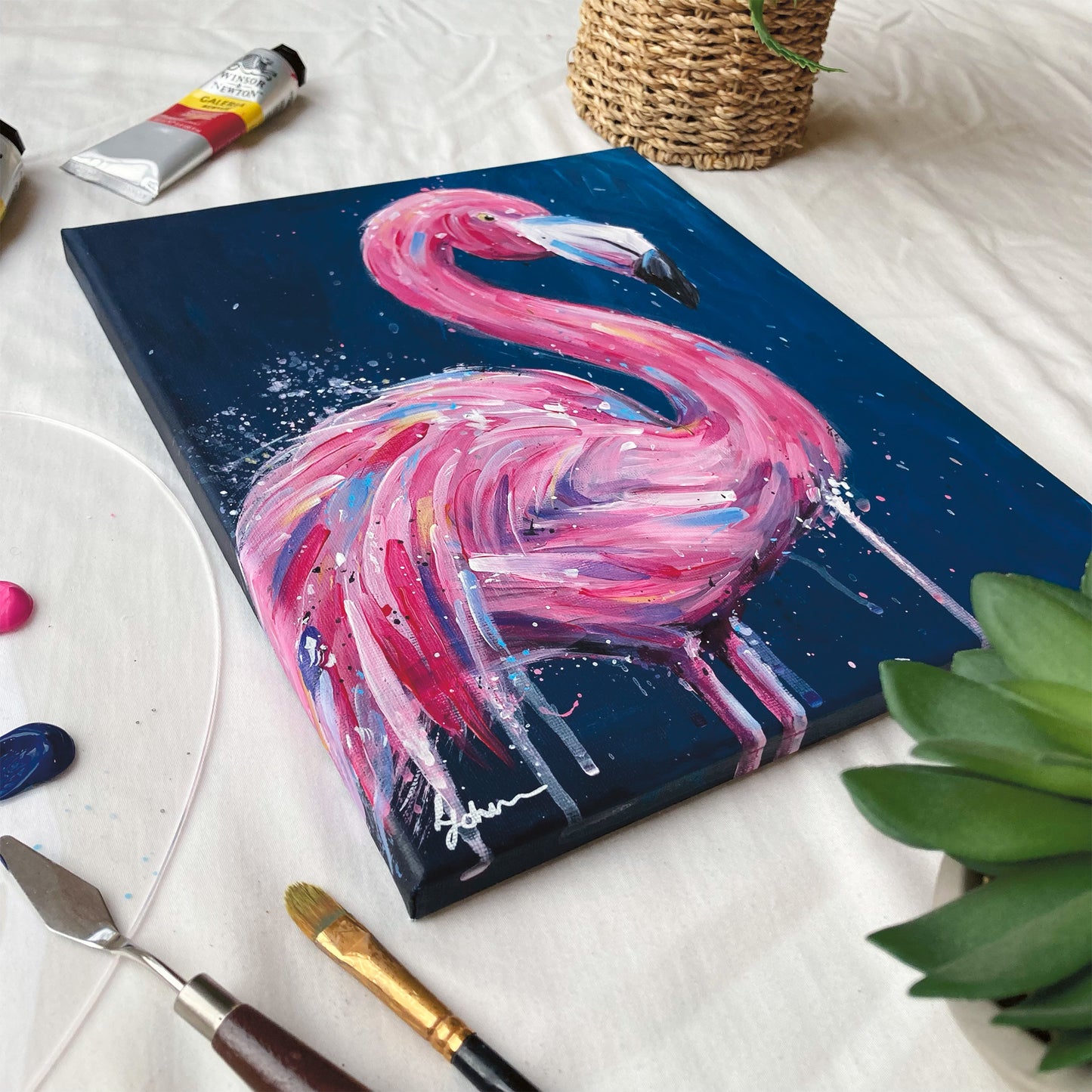 Original Flamingo Painting - Florence