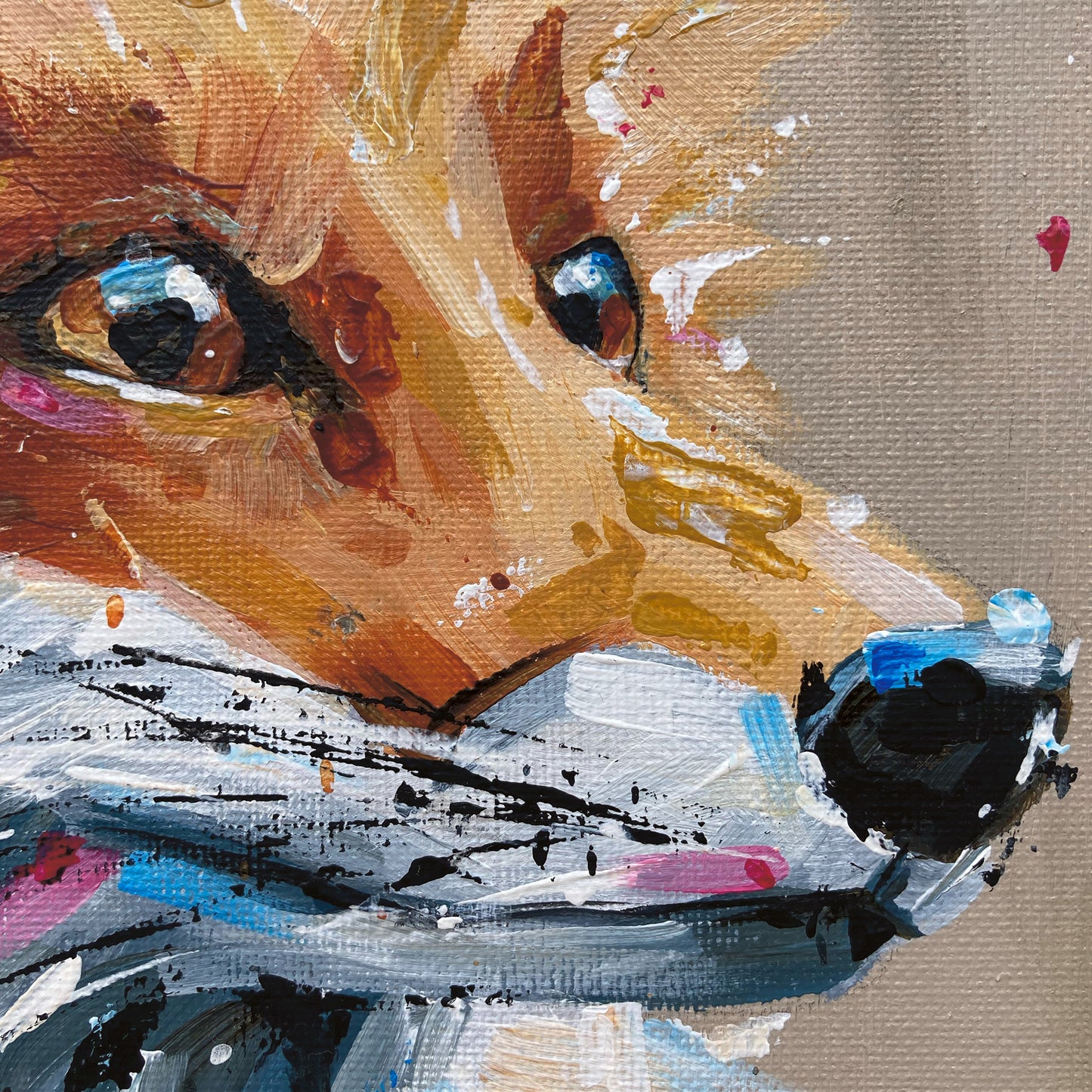 Original Fox Painting - Sidney