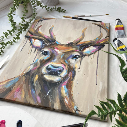 Original Stag Painting - Leon