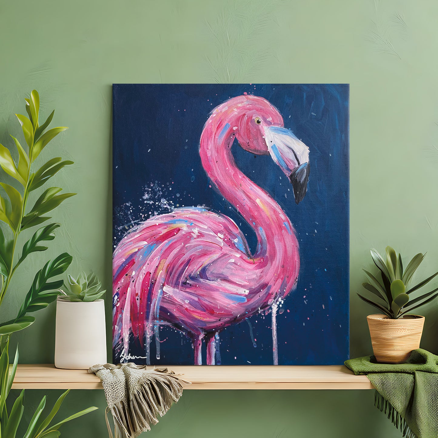 Original Flamingo Painting - Florence