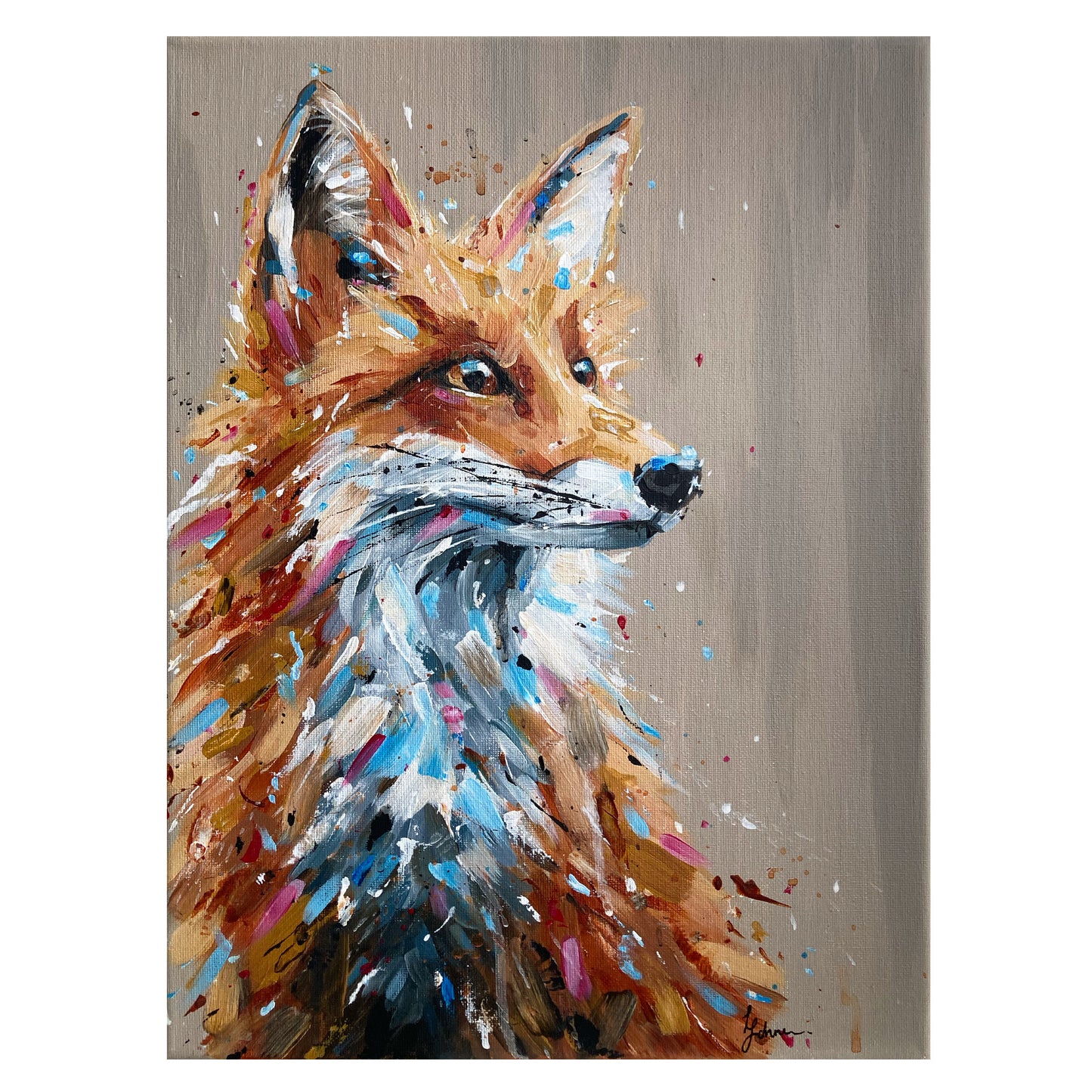 Original Fox Painting - Sidney