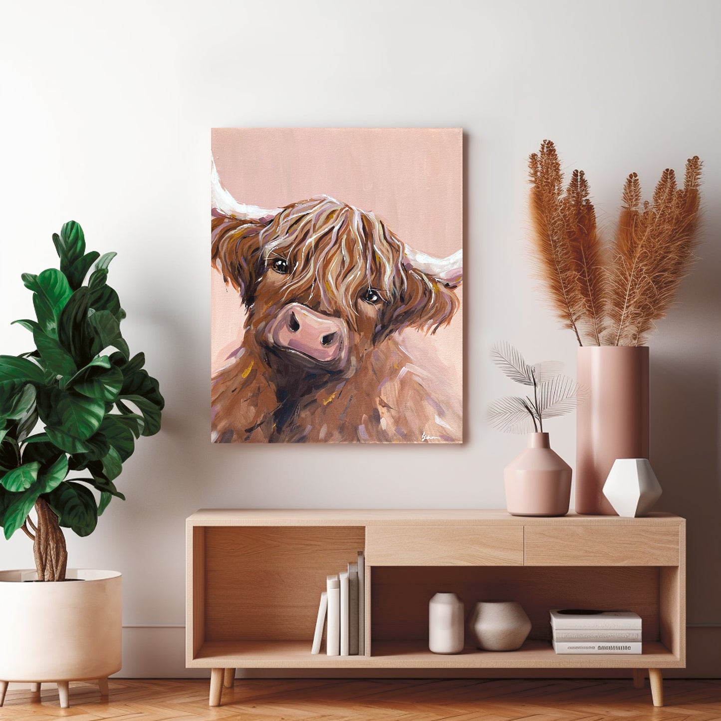 Original Highland Cow Painting - Dotty