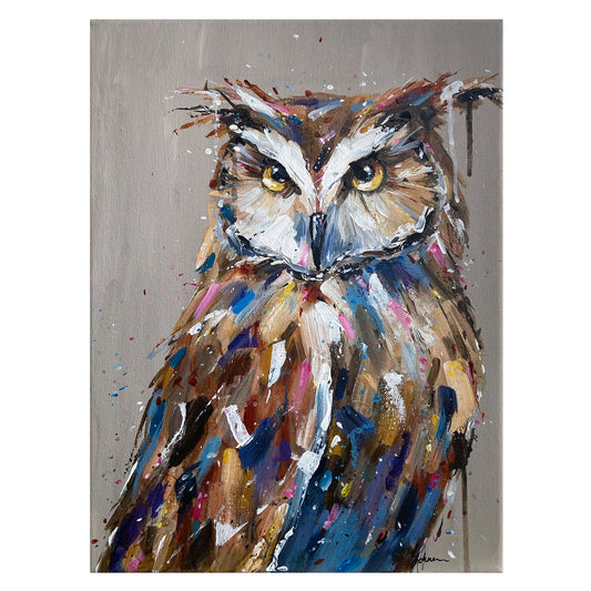 Original Owl Painting - Luna