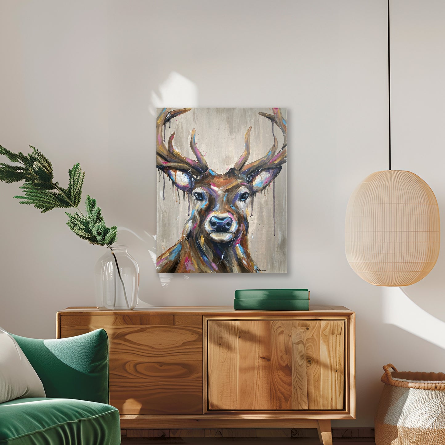 Original Stag Painting - Leon