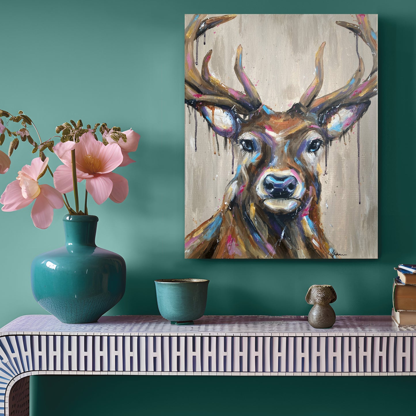 Original Stag Painting - Leon