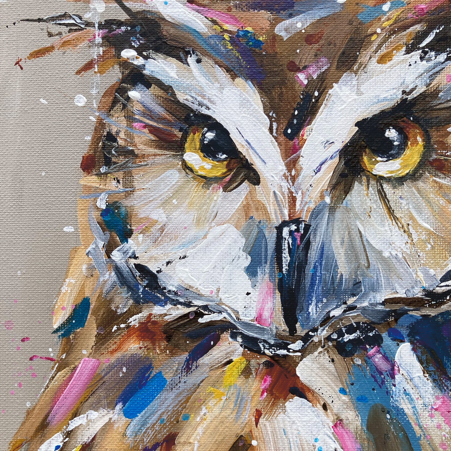 Original Owl Painting - Luna