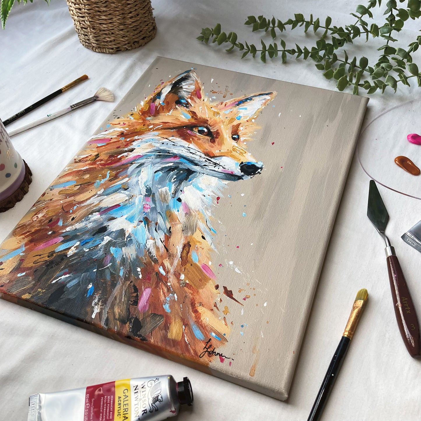 Original Fox Painting - Sidney