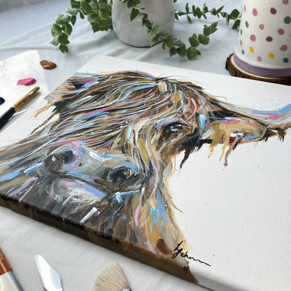 Original Highland Cow Painting - Winston